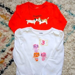 2 girls long sleeve tee-shirts